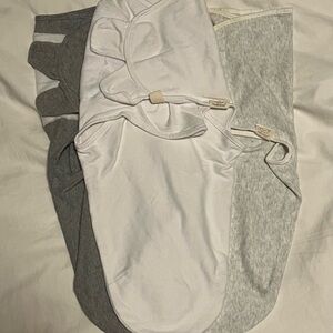 KeaBabies Swaddle Sleep Sacks - White and Gray set of 3